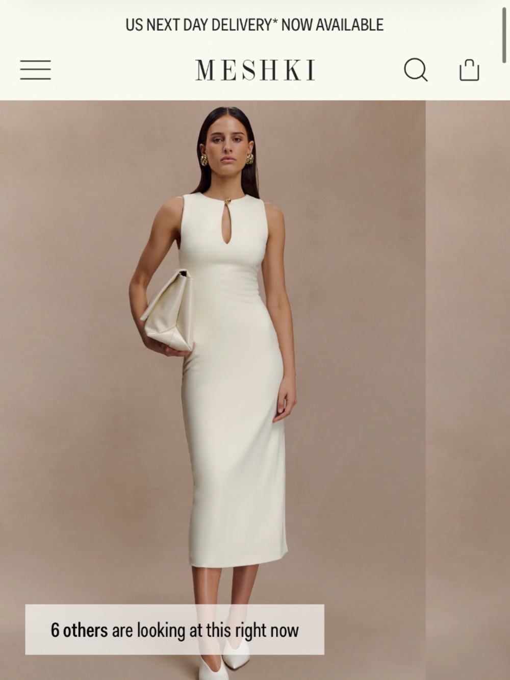 Meshki Norah Midi Dress in Ivory